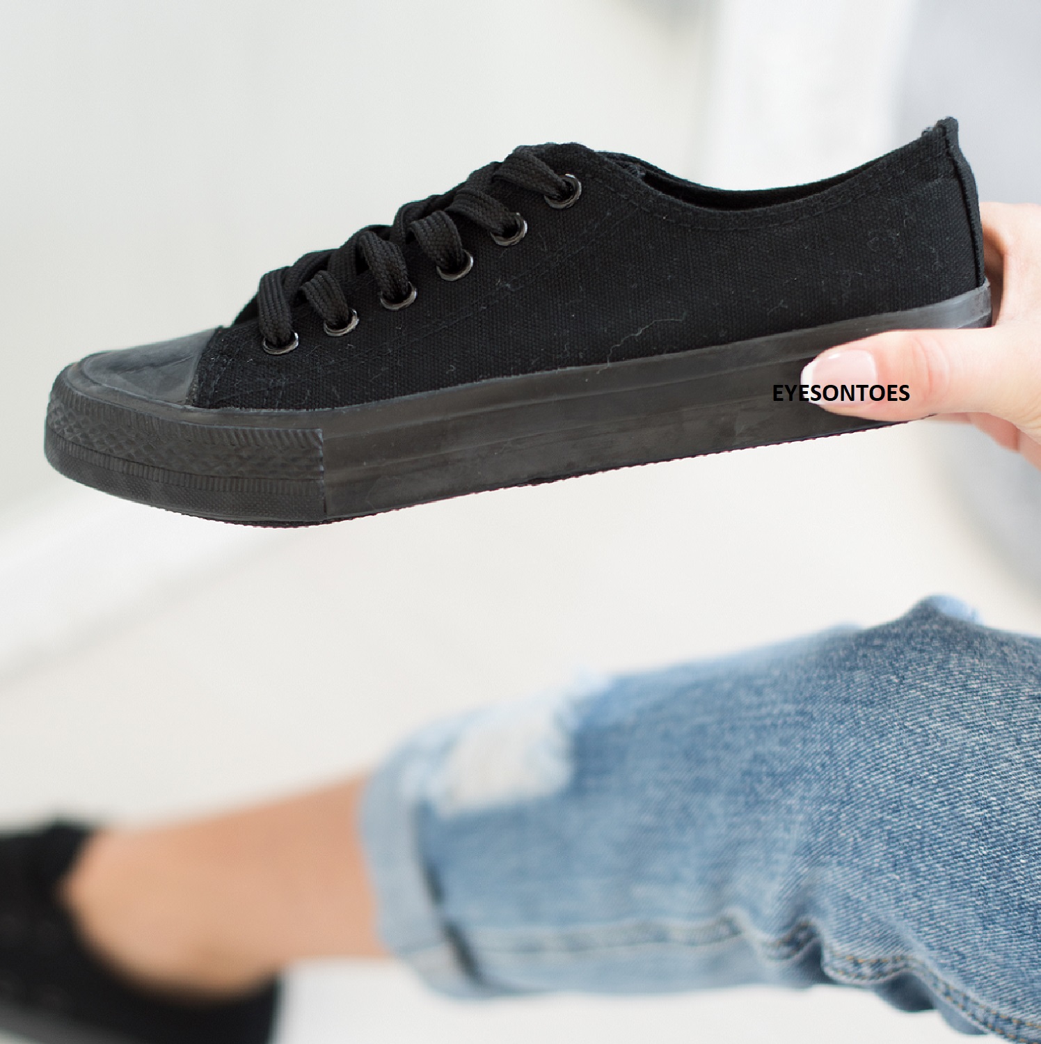 black lace up plimsolls womens
